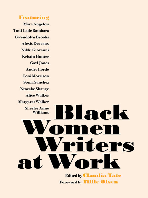 Title details for Black Women Writers at Work by Claudia Tate - Available